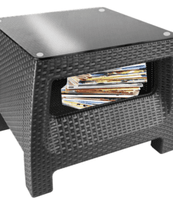 Mesa Centro Tavarúa Ratán 50x50 Vidrio Templado Rey (Bajo pedido)