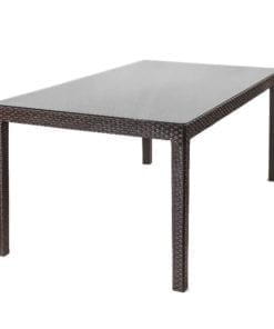 Mesa Tavarúa 180x95 Ratán C/Vidrio Templado - Rey (Bajo pedido)