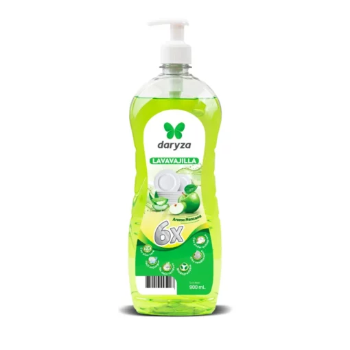 Lavavajilla Líquida 900 Ml C/Dispensador Manzana - Daryza