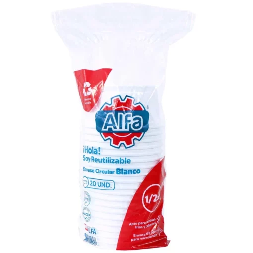 Envase Red. 1/2 Lt. Blanco x20 (ALFA)