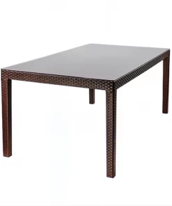 Mesa Tavarua 180x95 Modelo Ratan C/ Vidrio Templado (REY)