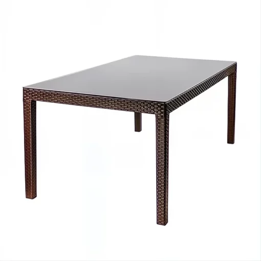 Mesa Tavarua 180x95 Modelo Ratan C/ Vidrio Templado (REY)