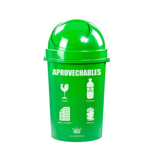 Papelera Cosmos 80 Verde - Aprovechables (REY)