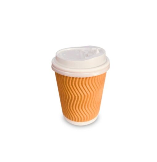 Vaso corrugado 8 oz. con tapa x50 und. - Ineco