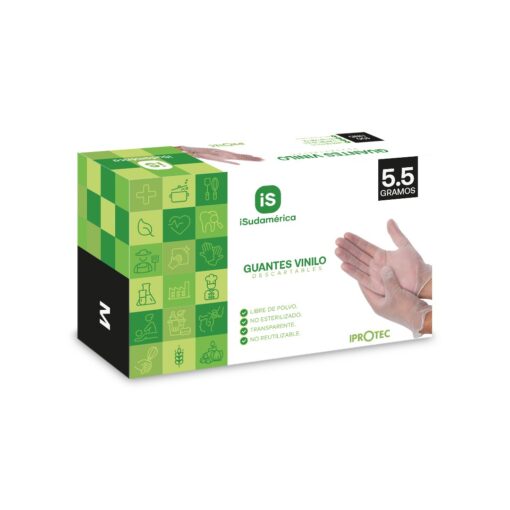 Guante x100 Vinilo 5.5 gr. Talla M - Isudamerica