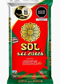 Tableta Chocolate Clavo y Canela 90 gr SOL DEL CUSCO