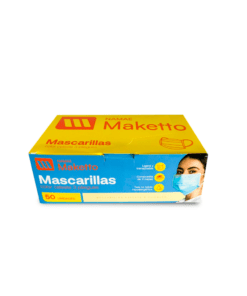 Mascarilla 3 Pliegues Celeste x50 Maketto (SUDAMERICA)