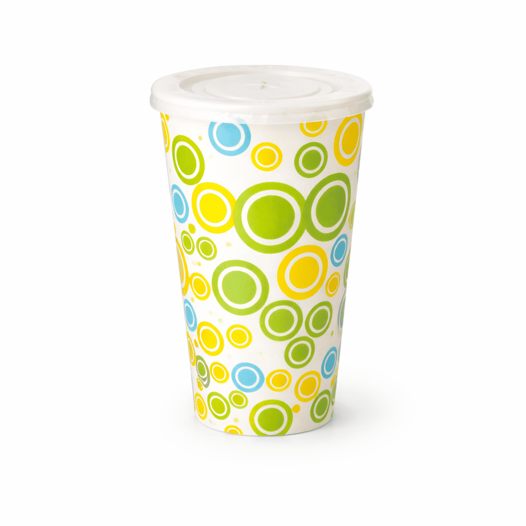Vaso 16 oz. bubble green x50 con tapa - Dasil