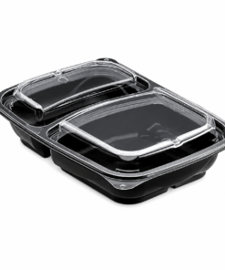 Contenedor negro con division 32 oz. con tapa x25 - Darnel